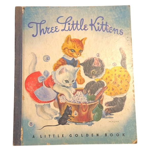 Three Little Kittens Little Golden Book Vintage 1945 First edition 7th Print - Picture 1 of 8